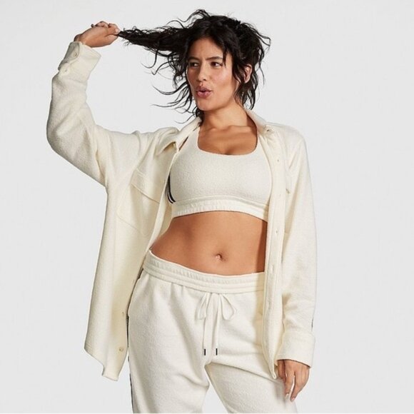 Pink REVERSE FLEECE SHACKET - Picture 3 of 9